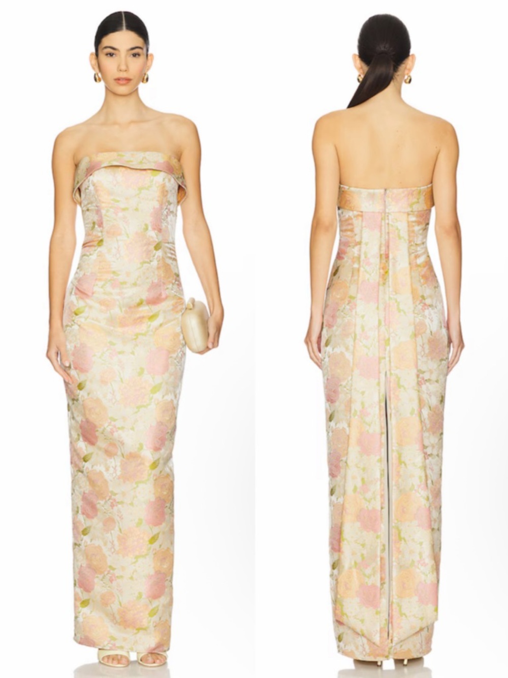 Katie May Elin Maxi Dress in Jacquard Champagne Garden Size XS NEW! With tags!